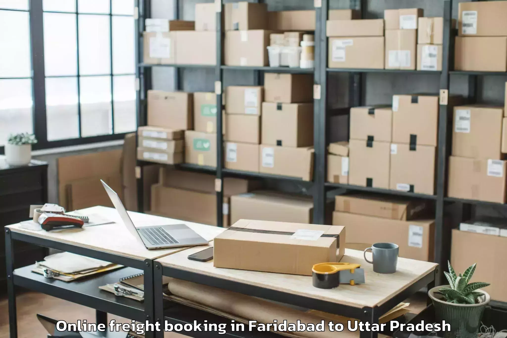 Book Faridabad to Lalganj Ajhara Online Freight Booking